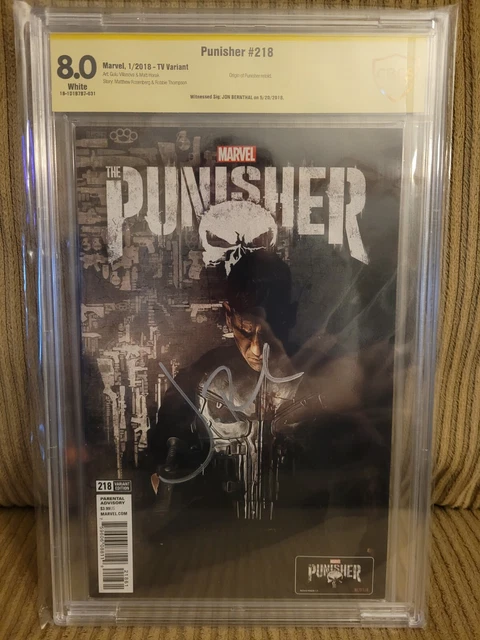 Punisher 218 CBCS (not CGC) 8.0 Signed by Jon Bernthal TV Variant War Machine