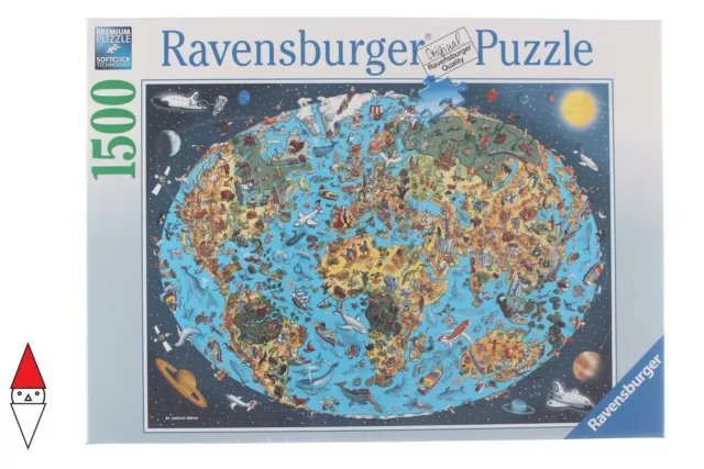 Puzzle Oggetti Ravensburger Carte Geografiche Terra Colorata 1500 Pz