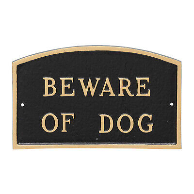 Beware of Dog ARCH Statement Plaque Wall or Lawn 3 Sizes 24 Colors Warning Sign