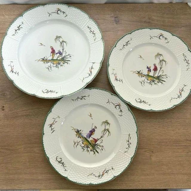 RAYNAUD LIMOGES CHIKION Plates Set of 3 No.2 No.3 No.4 White