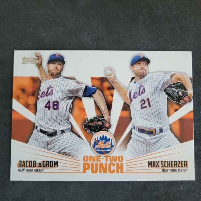 2023 TOPPS SERIES 1 Jacob deGrom/Max Scherzer One Two Punch 12P15. A8