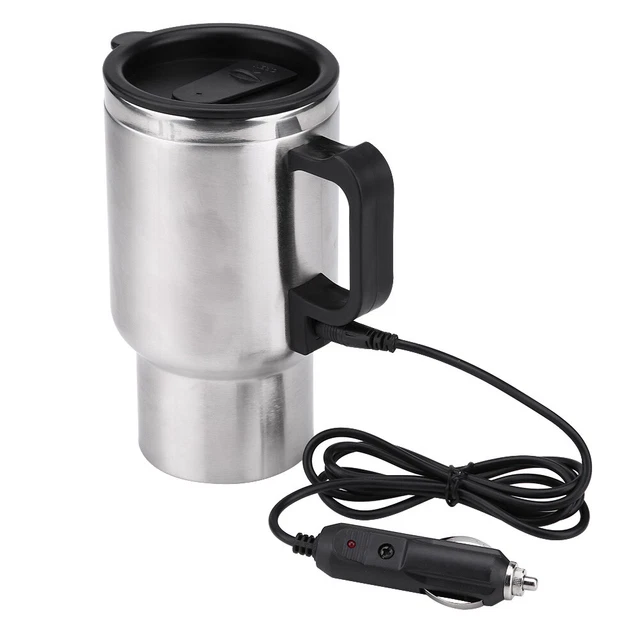 12V 450ml Electric In‑car Stainless Steel Travel Heating Cup Coffee Tea Cup