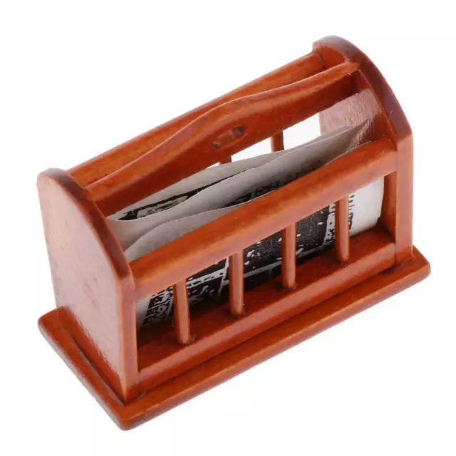 Miniature Dollhouse Magazine Display Rack - Dolls House Furniture Bookshelf -