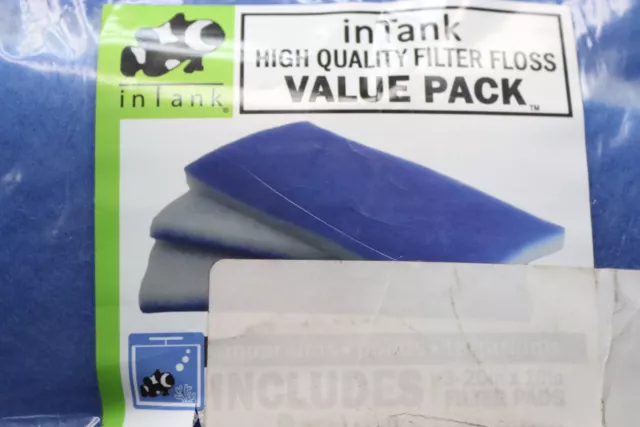 (3-Pk) Intank Poly Filter Floss Pads Blue and White 20" x 10" S-20795