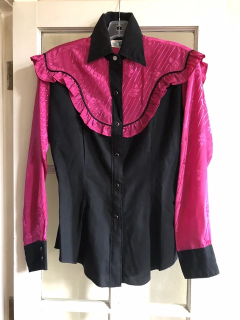 Vintage MISS RODEO AMERICA Country Western Cowboy Cowgirl Shirt Blouse Fringe