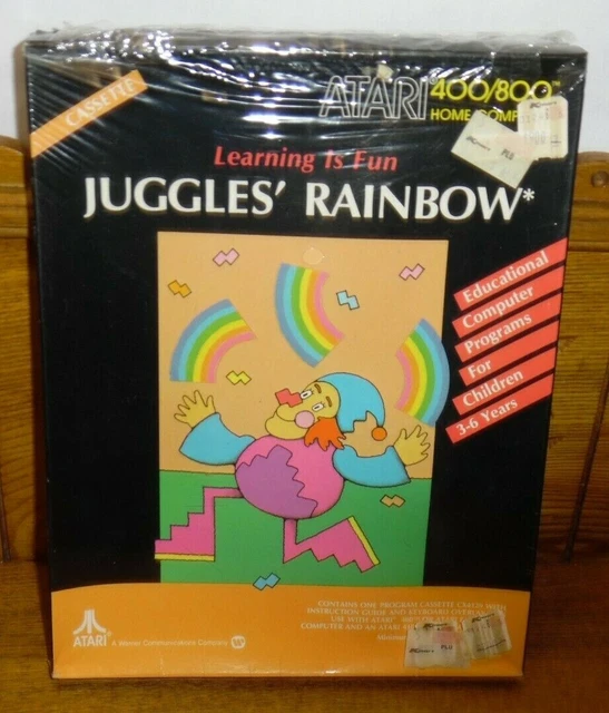VINTAGE ATARI 400/800 Computer Game Cassette Juggles' Rainbow CX4129