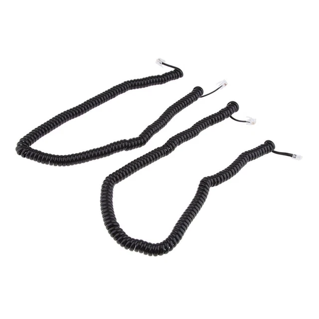 2x Câble De Cordon De Combiné Téléphonique Spirale Enroulé Longueur 2,53 à