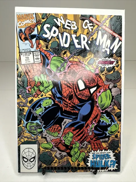 Web Of Spider-man #70 (Direct Edition) Marvel 1990 1st App Spider-Hulk Key VF-NM