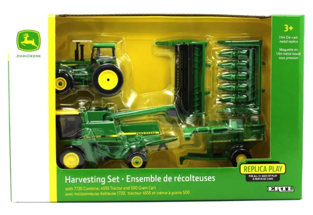 2022 ERTL 1:64 JOHN DEERE Harvest Set 7720 Combine 4555 Tractor & 500 Grain Cart 3