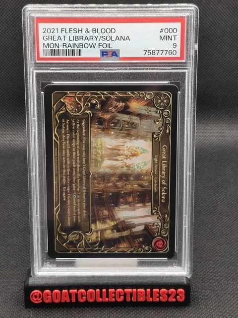 FLESH AND BLOOD Great Library of Solana Rainbow Foil PSA 9 MINT