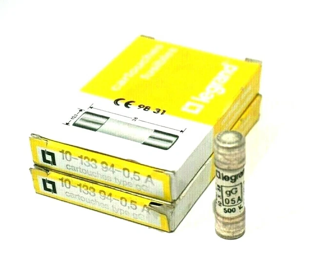 19 Neuf LEGRAND 10-133 94-0,5A Fusibles 5A 500V 133 94 Type Gg 101339405A
