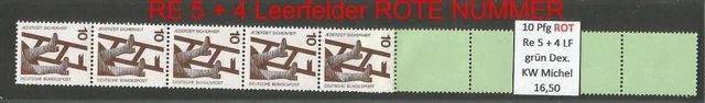 RM Unfallverhütung 10 Pfg  Nr. ROT RE 5+4 LF grün Dextrin postfrisch