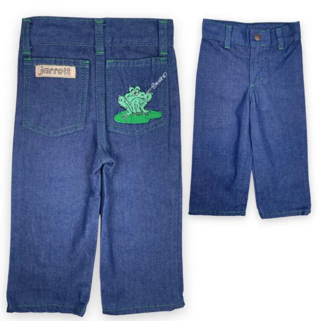 Vintage Jarrett 70s Frog Embroidered Dark Wash Denim Jeans Bottoms 12m / 18m