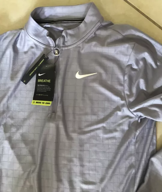 $70 NEW Men's Nike Court Breathe Advantage Dri-FIT 1/2 Zip Tennis Top CV2866 S 2