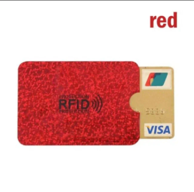 2 pcs RFID Blocking Sleeves Aluminum Alloy Anti-Theft Credit Card Holder Red