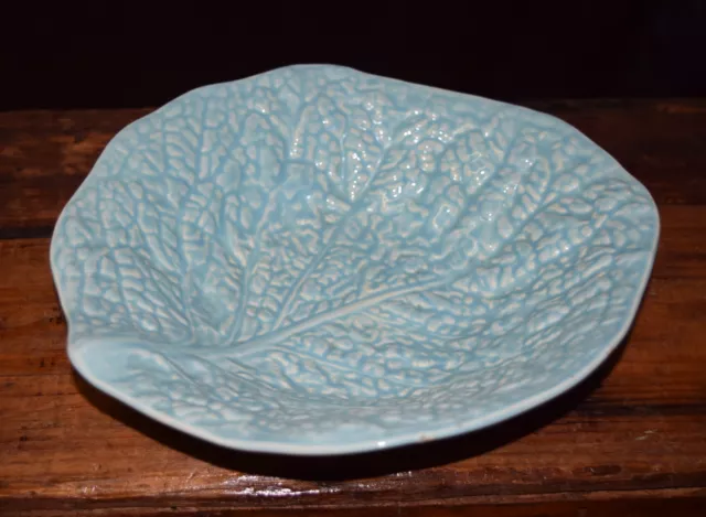 Vintage Pale Blue Lancaster & SANDLAND WARE Serving Dish/ Bowl - Leaf Design