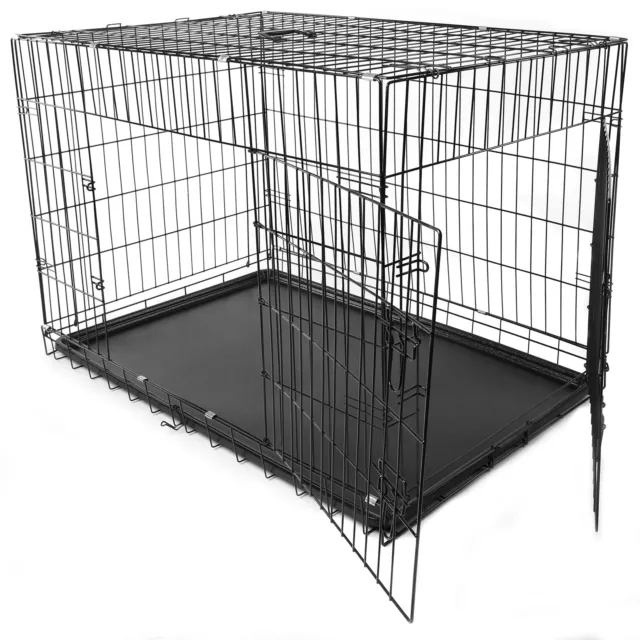 TRESKO Cage pour chien 107x71x77cm Box de transport boîte cage parc à chiots 3