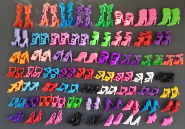60 Pairs Fashion High Heels Shoes Sandals Doll Shoes For 11.5" Dolls 1/6 Kid Toy