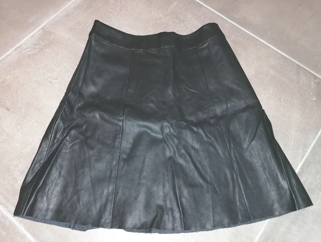 Jupe Simili Cuir Noir Bershka Taille 34 (XS) - Occasion Très Bon état, Style Mini