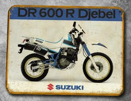 plaque metal vintage Suzuki 600 DR Djebel