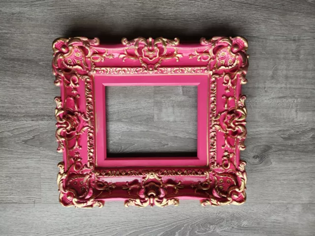 8x10 Pink wall picture frame, art cottage chic frames for photos canvas print