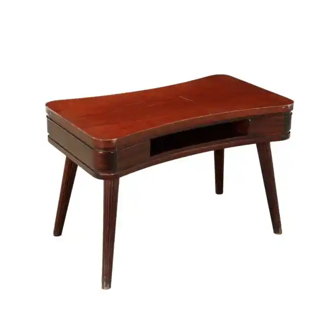 Tavolino Vintage Anni 50-60 Legno Impiallacciato Mogano Faggio Tinto Italia