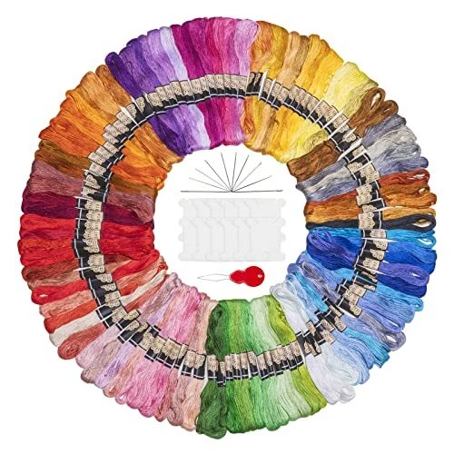 Noa Home Deco Fil à Broder Embroidery Floss, 100 Couleurs Fils Broderie kit pour