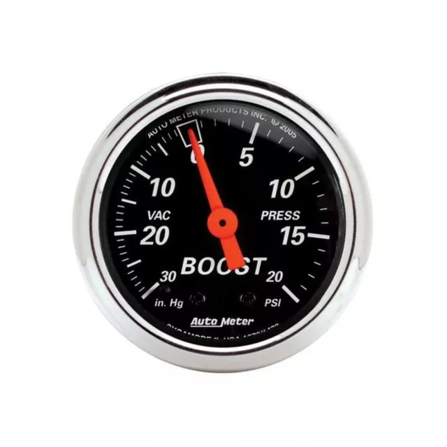 Autometer Designer Black 2-1/16" Boost Vaccum Gauge 30IN/HG-20PSI Mechanical ...