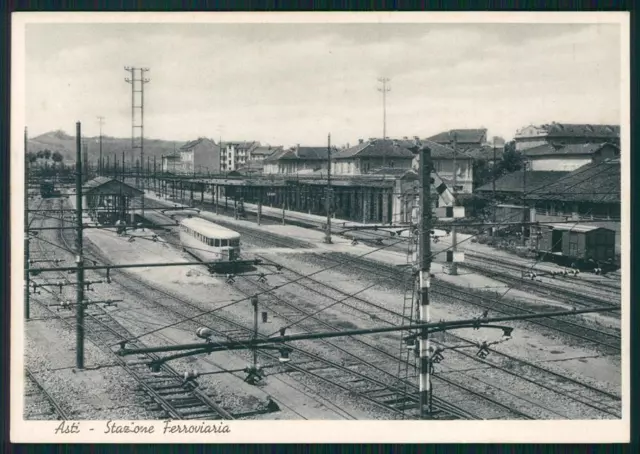 Asti città Stazione Treni FG cartolina MZ0437