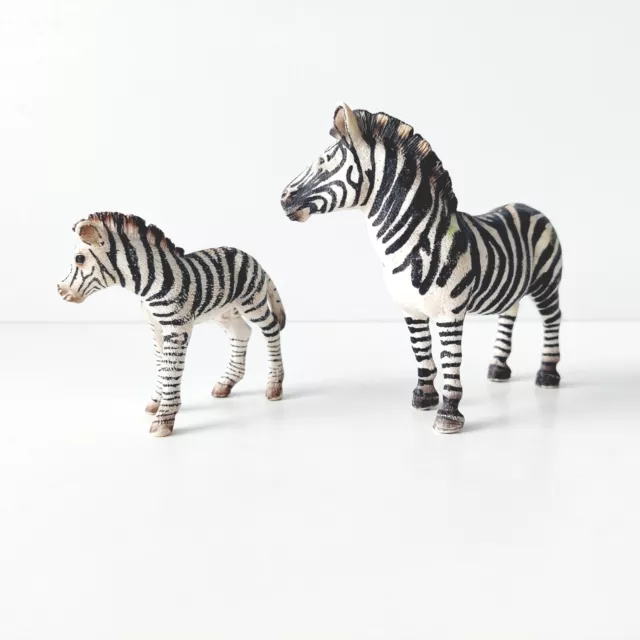 Schleich Zebra family Male and Foal | × 2 Figures | 2008 | FAST SHIPPING