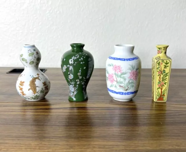 Lot Of 4 Set Vtg Mini VASE Franklin Porcelain (FP) 1980 Japan Vases