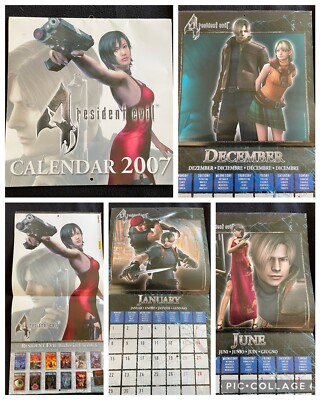 Resident EVIL 4 calendario Leon Ada 13 motivi POSTER Capcom Umbrella RARO RARE! 