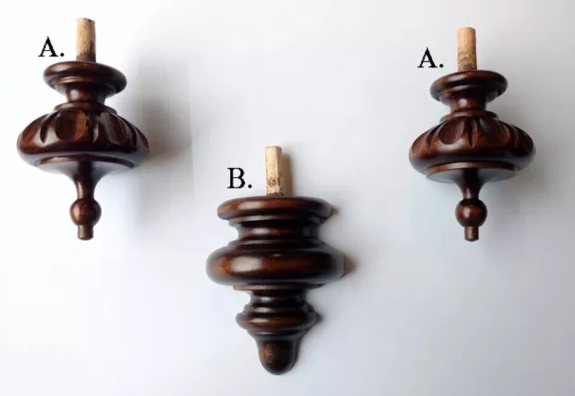 SET 3  WOODEN FINIALS TO THE ANTIQUE CLOCK BECKER,LENZKIRCH...No.5