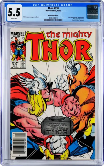 Thor #338 CGC 5.5 (Dec 1983, Marvel) Walt Simonson, Newsstand, 2nd Beta Ray Bill