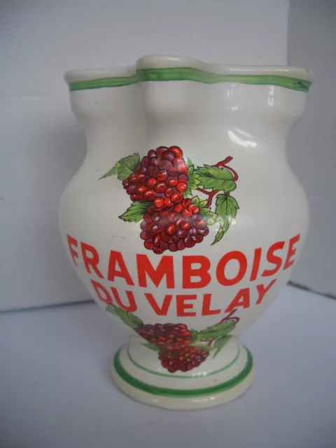 pichet carafe publicitaire Framboise de Velay ancienne bistrot