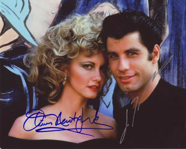 Grease - John Travolta & Olivia Newton John Autograph Signed Pp Photo Poster