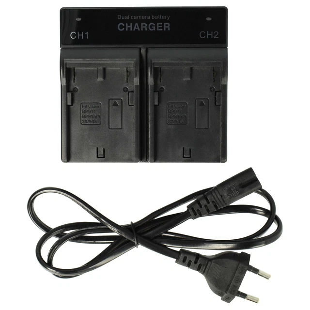 Chargeur Double Pour Batteries Canon MV1, MV10, MV100, MV20, MV200, Optura, UC-V100 - LED Indicateur, Prise EU - 10