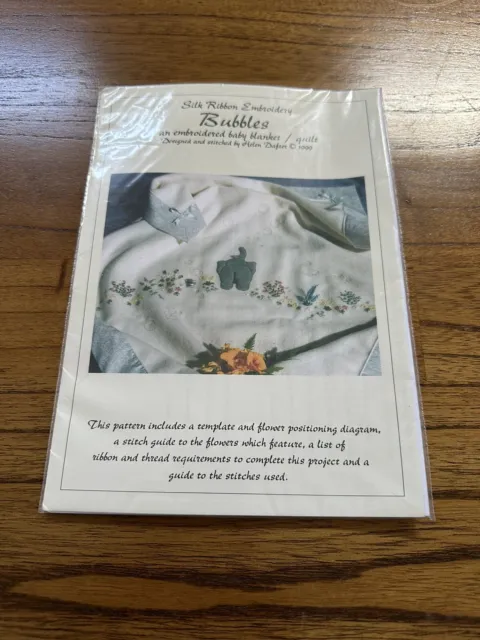 Silk Ribbon Embroidery Bubbles Pattern An Embroidered Baby Blanket/Quilt