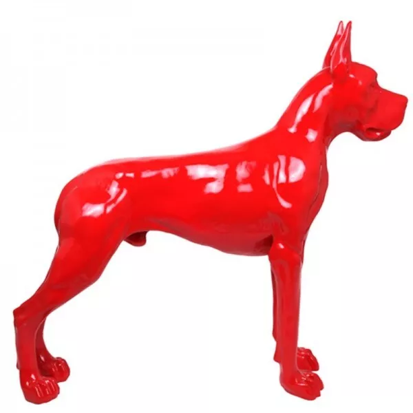 Statue en résine CHIEN dogue allemand rouge - 120 cm 2