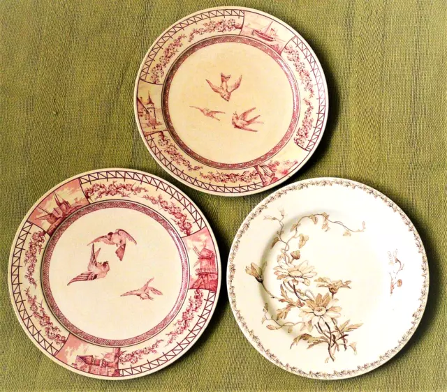 Lot de 3 anciennes assiettes en faïence