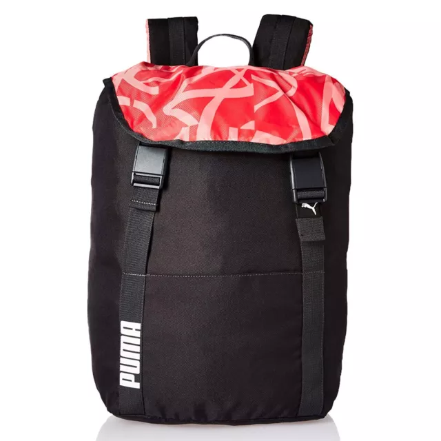 Bnwt Puma Core Active Backpack 20L Black & Pink  Rrp £25 Free P&P