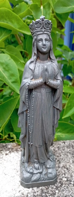 ⛪ Statuette Notre-Dame De Lourdes 1900 - Régule Sur 4 Pieds - France
