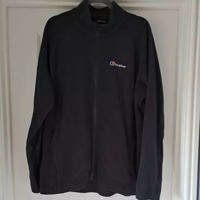 Berghaus Black Lightweight Fleece Jacket Full Zip Size XL. Excellent Condition