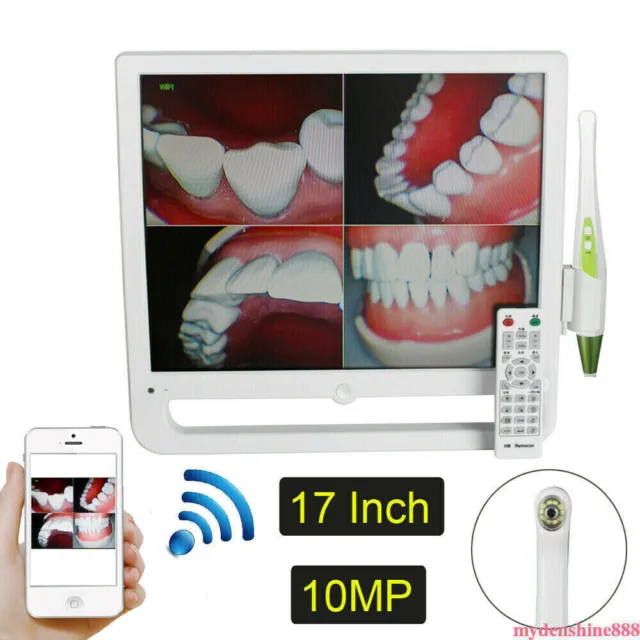 17" WIFI Digital LCD AIO Monitor 10 Mega Pixels HD Dental Intraoral Camera 6 LED