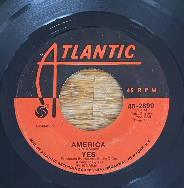 Yes America/Total Mass Retain Atlantic 45-2899 45 rpm (1972) 2