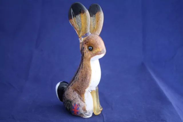 Langham Glass Hand-Made Crystal Hare Figure - Brand New / Boxed