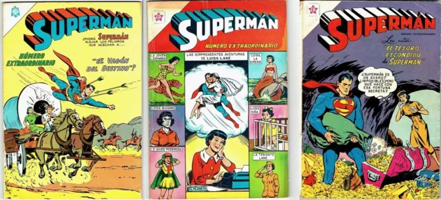 Superman Número Extraordinario Lote De 3 (2) Novaro Mexico