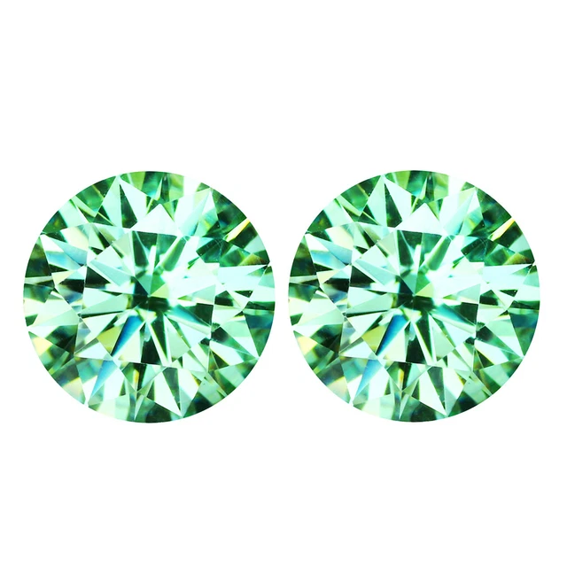 1.89 Ct IF 2 Pcs Lot Brilliant Round (Diamond Cut) 6.5 MM Aqua Blue Moissanite