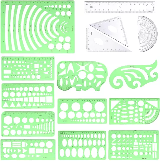 10pcs/Set Reusable Pattern Background Plastic Stencils Crafts Drawing  Templates