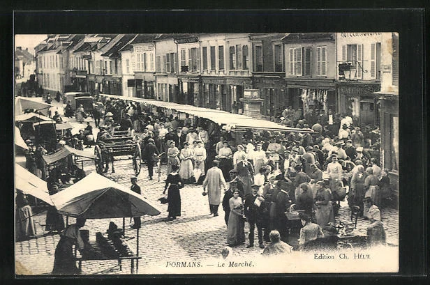 CPA Dormans, Le Marché
